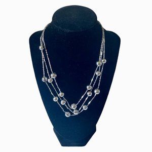 Coldwater Creek Vega beads silver tone necklace 21 inch